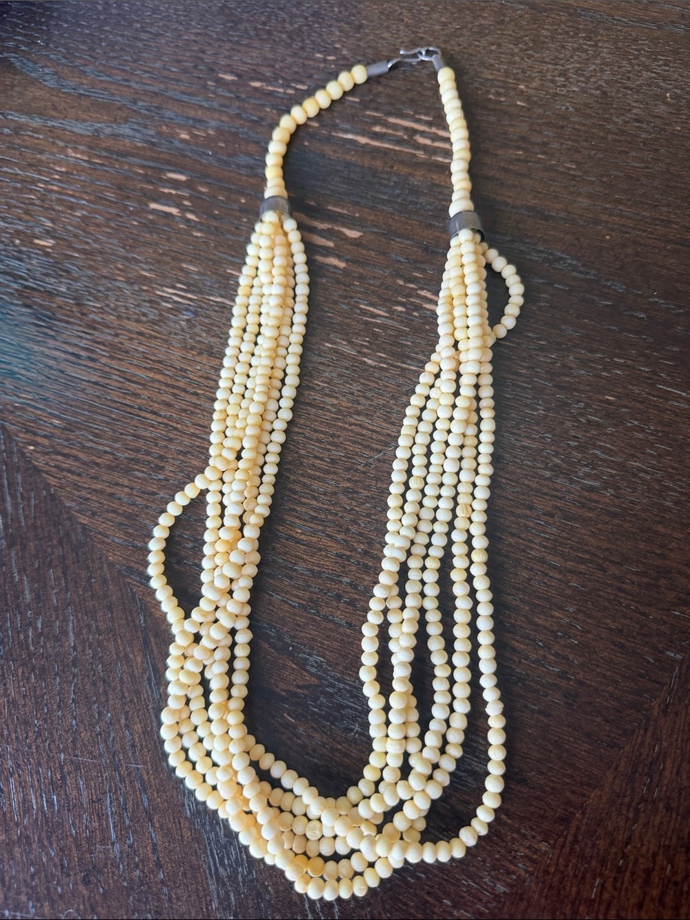 Multi-Strand Cream Beaded Necklace